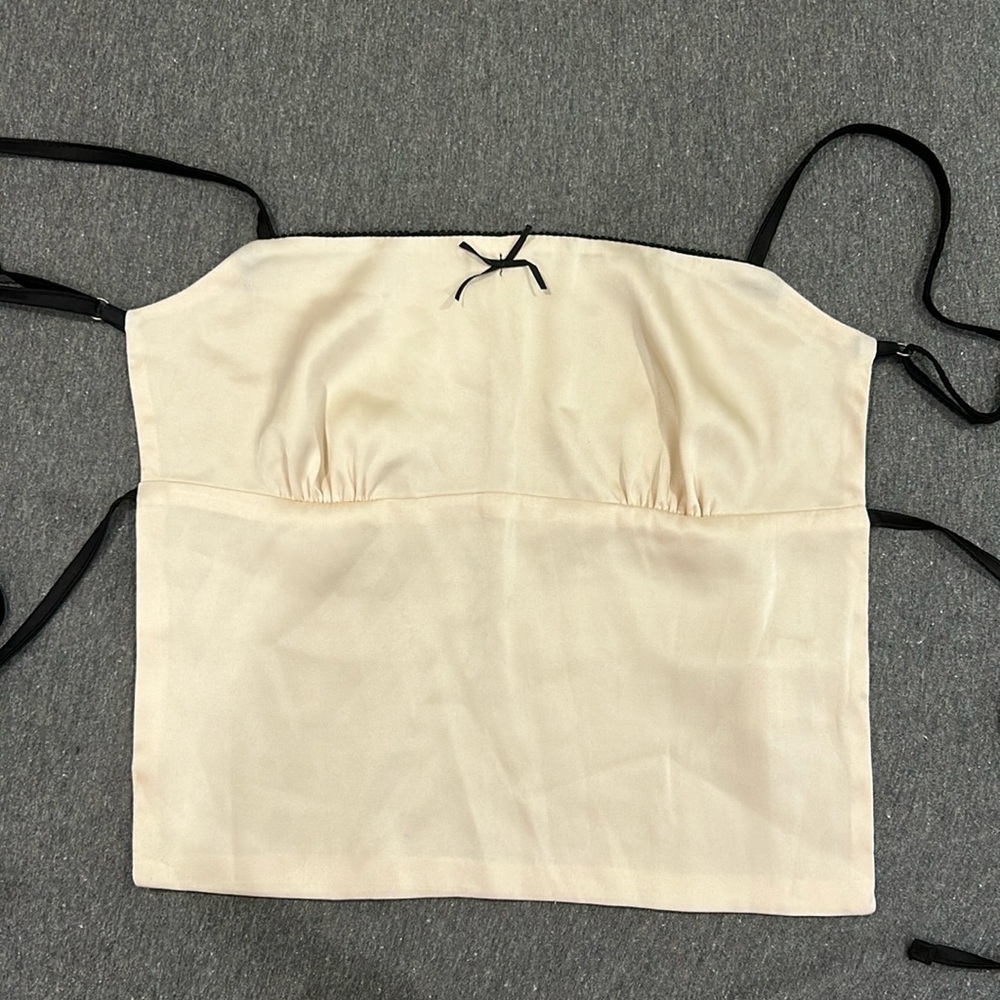 Edikted - Cream Envelope Open Back Top - Size S